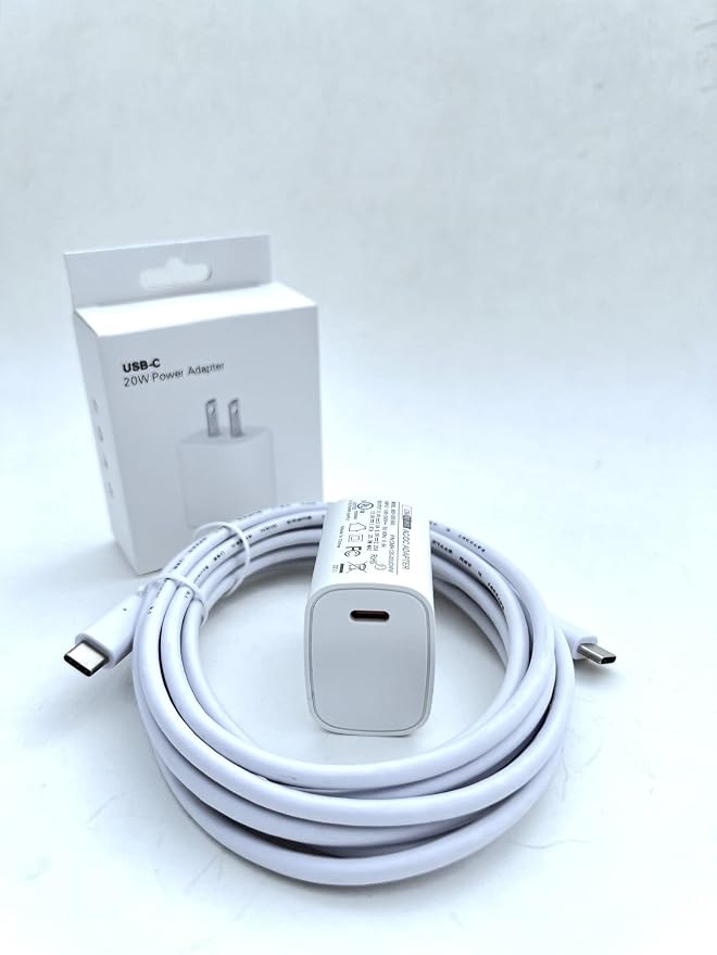 OMNIHIL Wall Charger+10FT-USB-C-to-C Cable Compatible with Liene Pearl K100 Portable Printer