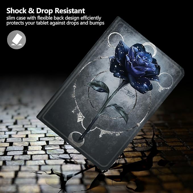 Case for Fire 7 Tablet &amp Fire 7 Kids (12th Gen 2022 Release) - Slim PU Leather Protective Smart Cover with Auto Sleep/Wake &amp Multi-Angle StandBlue Dandelion