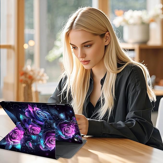 for Amazon Fire Max 11 2023 Release Table Case 11'' Rotating Auto Wake Sleep Leather Table Case for Amazon Fire Max 11 2023 Release Stand Bird Flowers Design for Woman Man