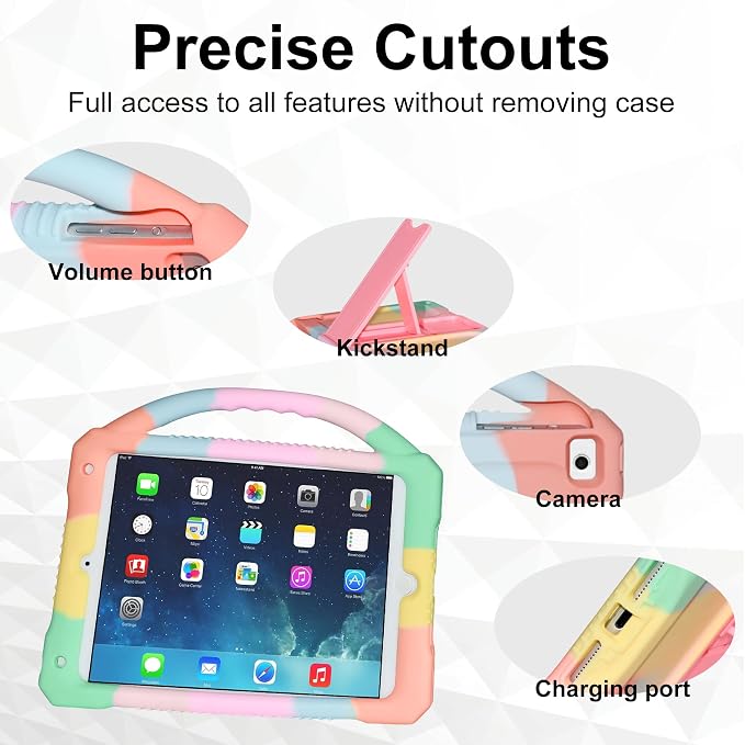 Kids Case for iPad mini 5 4 3 2 1Shockproof Protective Silicone Cover for Apple 7.9 inch Kids iPad mini/Mini 2/Mini 3/Mini 4/Mini 5 Case with Stand Handle (Blue)