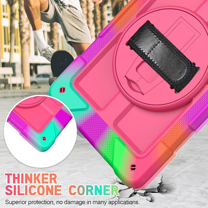 Case for Samsung Galaxy A11+ Plus/ A9 Plus 11 inch 2026/2023 with 360° Swivel Handle Strap Cover with Lanyard Black