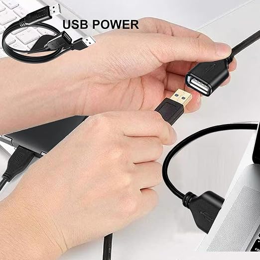 Long USB 2.0 Extension Cable 25FT with PowerLong USB2.0 A Male to FemaleUSB A Cable Extension CordUSB A Data Transfer Extender USB Cable， USB2.0 A Connector for USB Flash Drive/Hard Drive