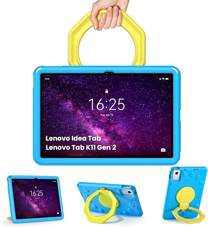 Kids Case for Lenovo IdeaTab11 2025/K11 Gen 2TB-336ZU/FU | Made of non-toxic odorless EVA materialStrong drop resistance，360 degree rotating support，Suitable for children's learning