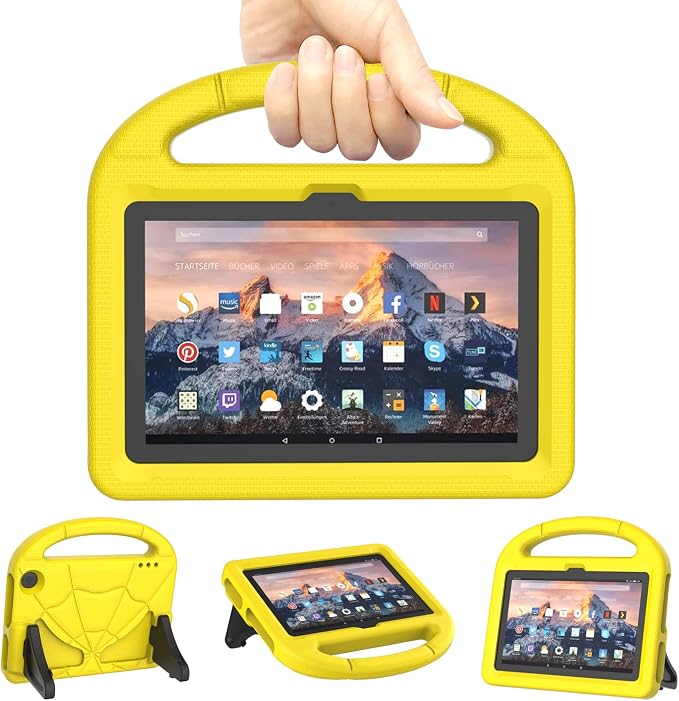 Kids Case for New Tab 7-inch 2024 Lightweight Shockproof Kid-Proof Cover with Stand Cover - Black