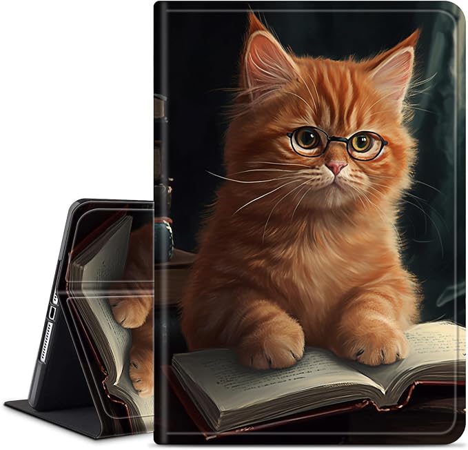 Case for 7 All-New Kindle Paperwhite (12th Generation 2024) and Kindle Colorsoft Signature Edition CoverSlim PU Leather Smart Cases with Auto Wake/Sleep-Black Cat Night Sky