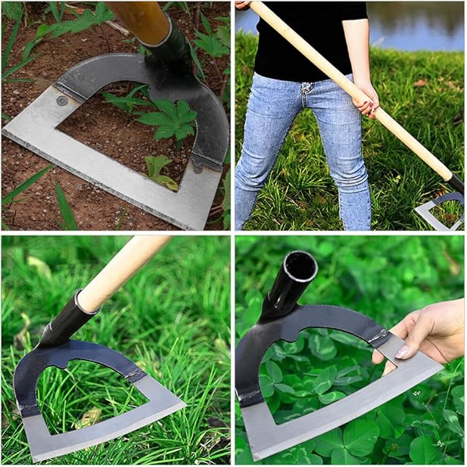 DOITOOL Hollow Garden Hoe 8.38X5.51 Inches Carbon Steel Farm Tool for Weeding Soil Loosening and Cultivating in Vegetable Gardens