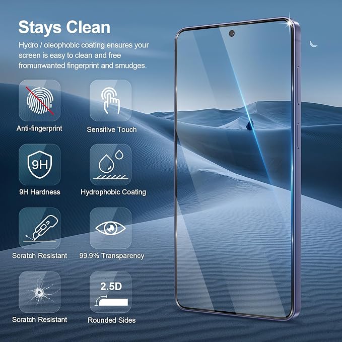 GiiYoon-3 PACK Screen Protector for Samsung Galaxy S26 Tempered Glass [HD Full Coverage] [Easy Installation] [Scratch Resistant] [9H Hardness] Protective Film