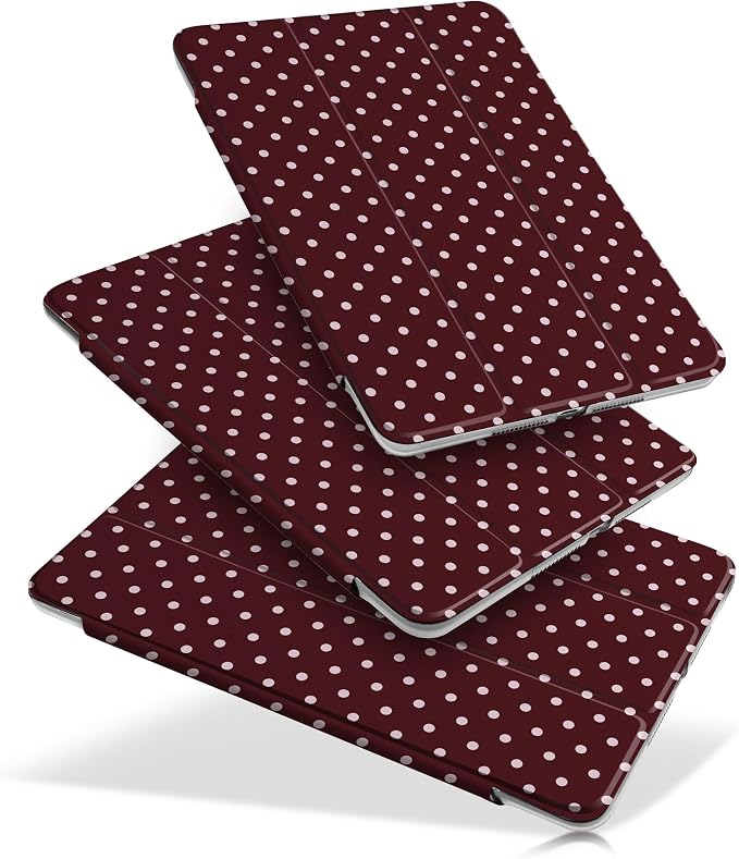 Compatible with iPad 10.2 Inch Case 2021 2020 2019 Smart Lightweight Trifold Stand Hard Plastic Transparent Cover Support Auto Sleep/Wake for iPad 10.2 9th/8th/7th Gen - Bear &amp Cherry