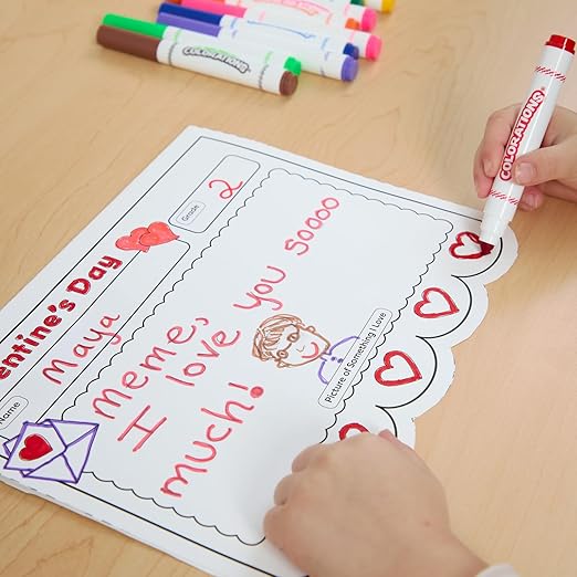 Really Good Stuff Ready-to-Decorate Valentine's Day Pennant Posters - Set of 24