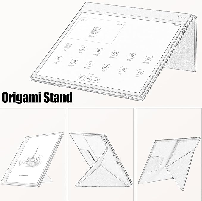 Case for Boox Note Air 5 CPU Leather Magnetic CoverBrown | Thin &amp Lightweightwith Auto Sleep/Wake2-Way Origami StandPen Buckle Design