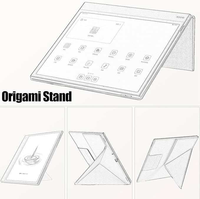 Case for Boox Note Air 5 CPU Leather Magnetic CoverBrown | Thin &amp Lightweightwith Auto Sleep/Wake2-Way Origami StandPen Buckle Design