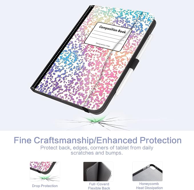 Lokigo Case for iPad (A16) 11th/10th Generation Aurora Forest | for iPad 11th-11 Inch/10th-10.9 Inch Stand Cover Pencil Holder/Hand Strap/Pocket Support Touch ID Auto Wake/Sleep