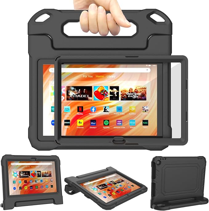 DJ&ampRPPQ Kids CaseEVA Strong Anti Drop is Suitable for 10 inch Tablet. Not Compatible with Ipad 10in Tablet Black