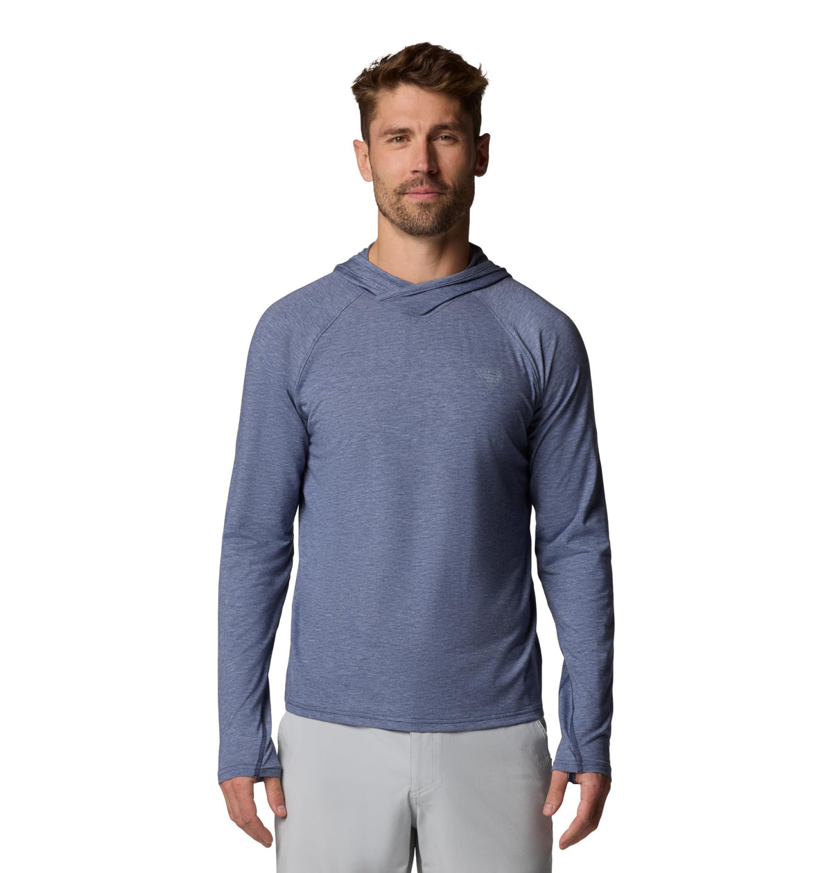 Columbia Mens PFG Uncharted Long Sleeve Sun Protection Hoodie, Nocturnal Heather, X-Large