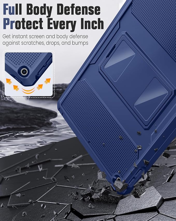MoKo Shockproof Case Fit 2018/2017 iPad 9.7 6th/5th Generation Black | Heavy Duty Shockproof Full Body Rugged Hybrid Cover with Built-in Screen Protector for Apple iPad 9.7 Inch 2018/2017