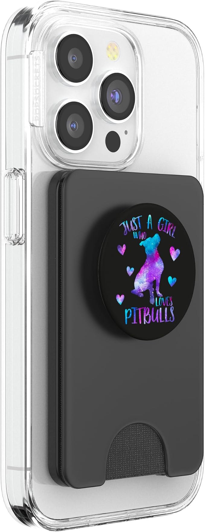 Just a Girl Who Loves Pitbulls Watercolor Galaxy Pitbull PopSockets Adhesive PopGrip