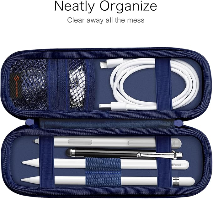 Fintie Holder Case for Apple Pencil Pro, Apple Pencil (USB-C / 1st / 2nd Generation), PU Leather Carrying Bag Sleeve Compatible with Pen, USB Cable, Samsung Stylus, Galaxy