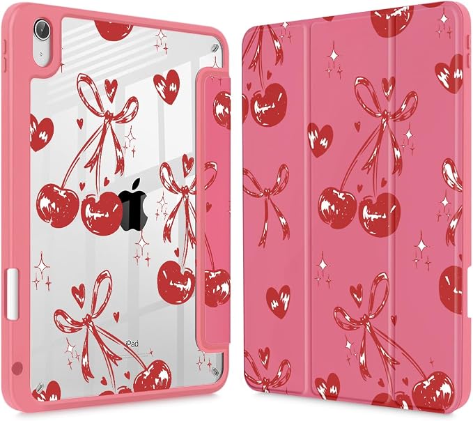 Mektron Case for 2026 iPad Air 11 inch M4 8th (M3 2025 7th /M2 2024 6th) Compatible with iPad Air 10.9 (2022 5th Gen /2020 4th Gen) Shockproof Clear Shell Blue Bows &amp Flowers