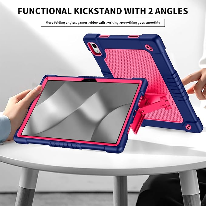 Compatible with Walmart Onn.11 Tablet Pro Case 2024 (Model:100146660) Silicone Hard Back Hybrid Cover Built in Kickstand Shoulder Strap Case for Onn 11 Tablet Pro 11 inch (Black)