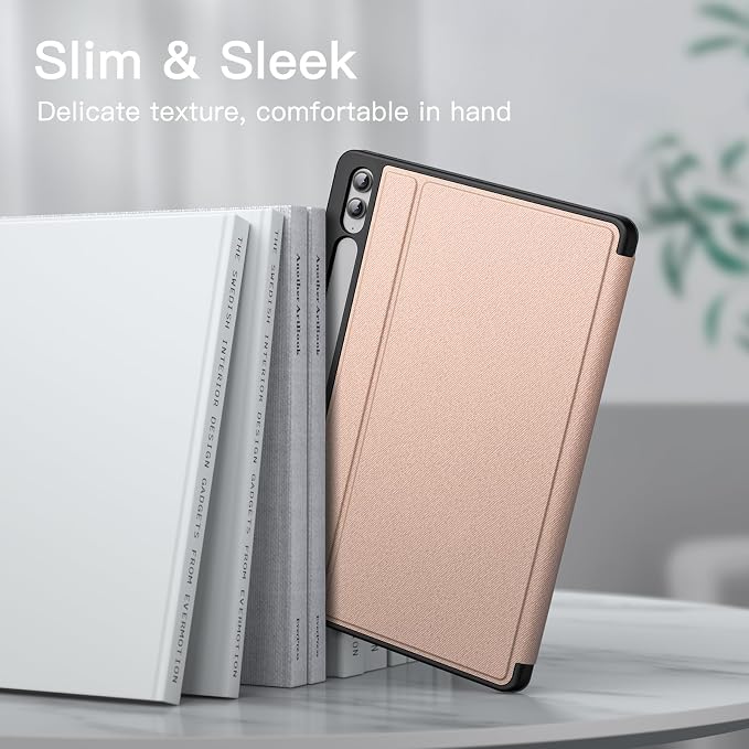 JETech Case for Samsung Galaxy Tab S9 FE+ / S9 FE Plus 12.4-Inch with S Pen Holder Slim Folio Stand Protective Tablet Cover Multi-Angle Viewing (Black)