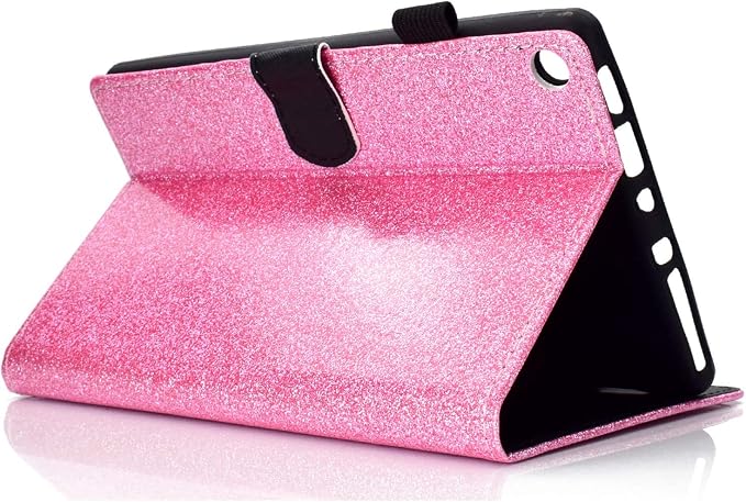 Fire HD 8 Case Slim Folding Stand Auto Wake/Sleep Wallet Case with Cards/Cash Holder for Amazon Fire HD 8(8th/7th/6th Gen 2018/2017/2016 Release)-Black