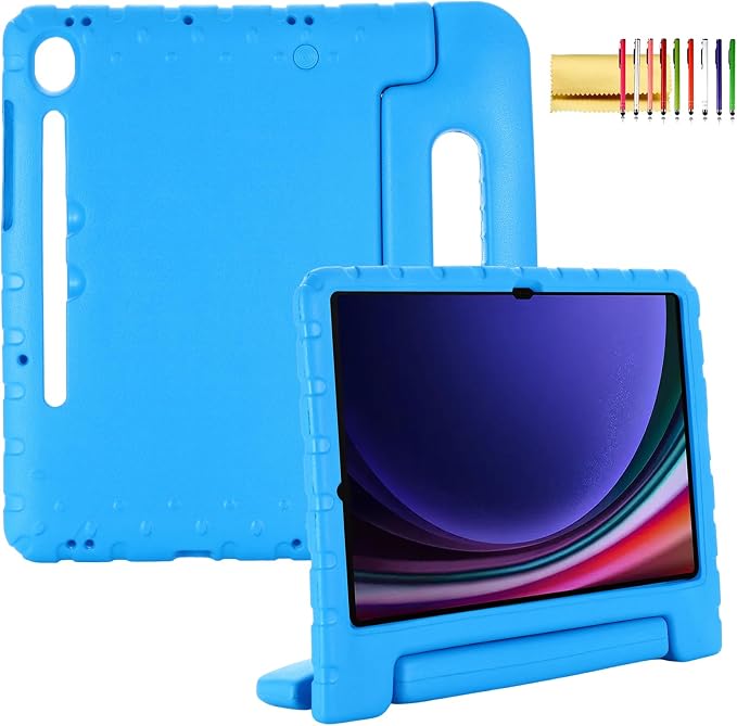 Kids Case for Samsung Galaxy Tab S10 FE Plus 13.1 (2025) Techcircle Handle Stand Light EVA Foam Bumper Protective Rugged Drop Protection Child Proof Cover Black