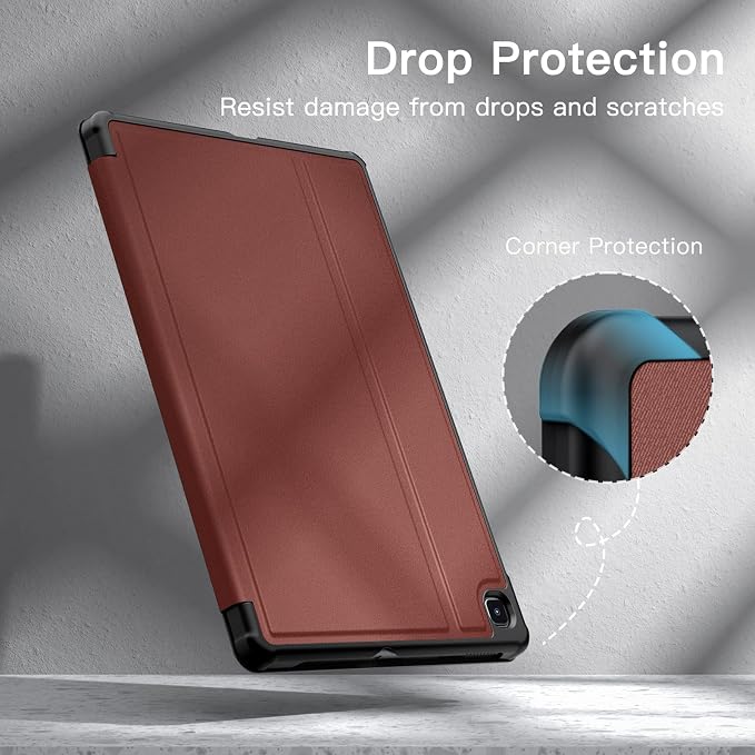 JETech Folio Case Cover for Samsung Galaxy Tab S6 Lite 10.4 Black | Multi-Angle Stand Cover S Pen Holder Slim Protective Cover Auto Wake/Sleep