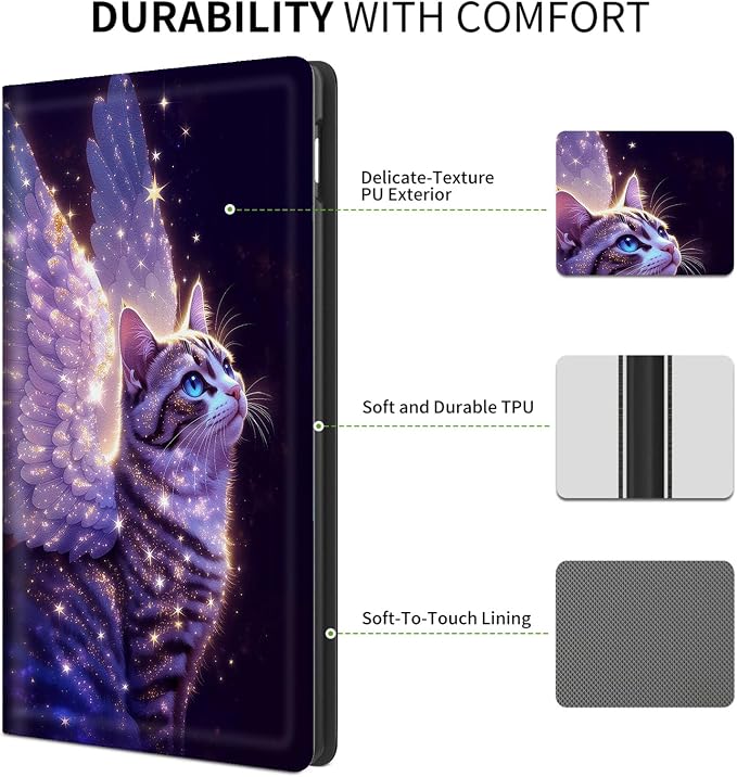 Case for iPad (A16) 11th Generation 11 Inch (2025) for iPad 10th Generation Case 10.9 Inch (2022)Slim Shockproof Shell PU Leather Stand Cover w/Auto Sleep Wake-American Eagle Rebirth of Fire