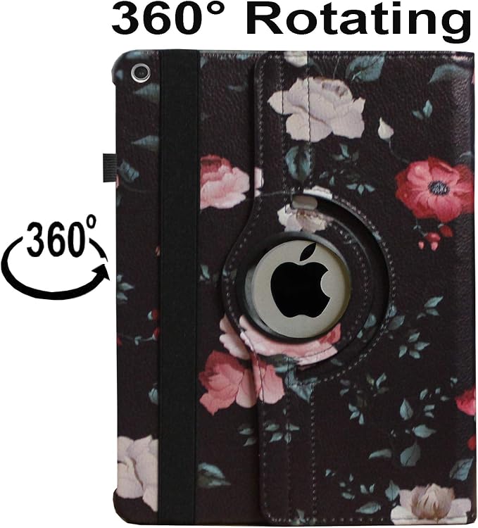 Case for iPad 10.2 inch for iPad 9th 8th 7th Generation Rotating Stand Smart Magnetic Auto Wake Up/Sleep Cover for A2602 A2603 A2604 A2605 MK2L3LL/A MK2P3LL/A MK673LL/A (Black)