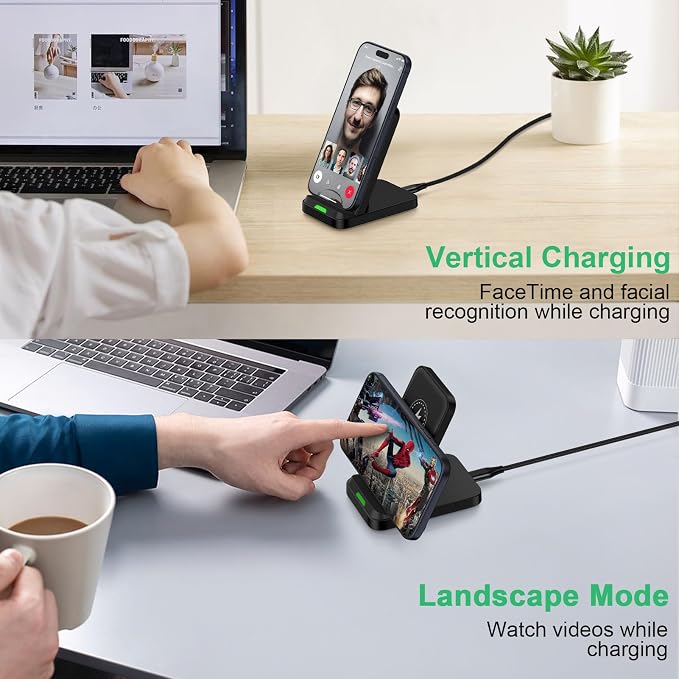 Wireless Phone Charger Android Stand for Android Samsung S26 Ultra/S26+/S26 | 15W Wireless Charging Pad Android Charger Flat Station Dock for Samsung Galaxy S26 S25 Ultra S25 FE S25 Edge S24 S23 S22 S