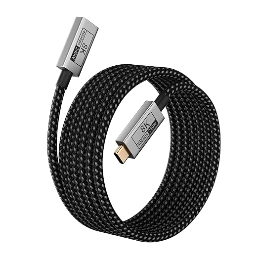 Long USB C Extension Cable 10FT Compatible with Thunderbolt 540Gbps Data &amp 240W Charging 8K@120Hz Video for Display Type C Male to Female Extender for Thunderbolt 4/3 /SSD/USB Hub/Dock