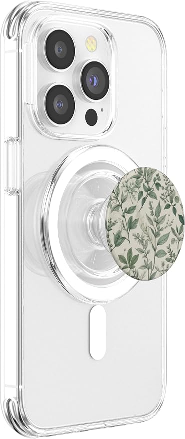 Sage Green Botanical Leaf Pattern PopSockets Adhesive PopGrip