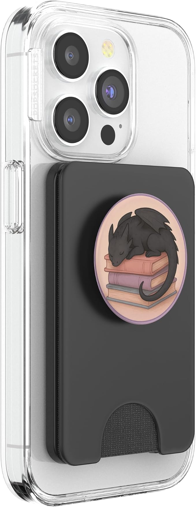 Curled Up with A Good Book Dragon Design PopSockets PopWallet for MagSafe