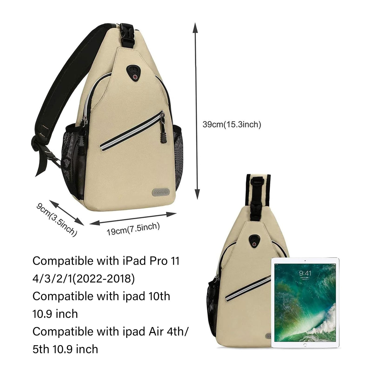 MOSISO Small Sling Bag for Men, Crossbody Shoulder Chest Daypack Bag