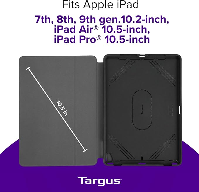 Targus Click-in Rotating Case for iPad (9th 8th and 7th gen.) 10.2-inch iPad Air 10.5-inch and Pro 10.5-inch Purple