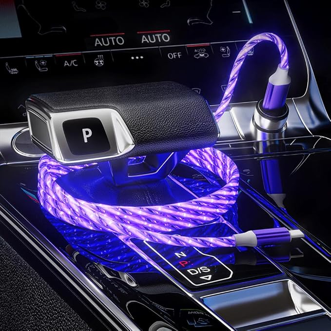 IHAO Multi Ports Charger Cable 3 Combinations in One Cable USB A to USB C/Micro USB PD Fast Charging Cord Lighted Up LED Flowing Compatible with Almost All Kinds of Electric Device-39Inches Blue