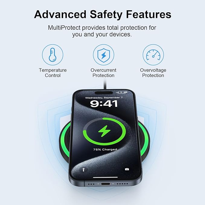 Wireless Charger for Moto G Power 2025 2024 Edge 2024Moto G Stylus 5G (2025) Edge Razr 50 40 Ultra Pro15W Wireless Charger Station Fast Charging Pad + Adapter for Samsung Galaxy S25 S24 Ultra S23 FE