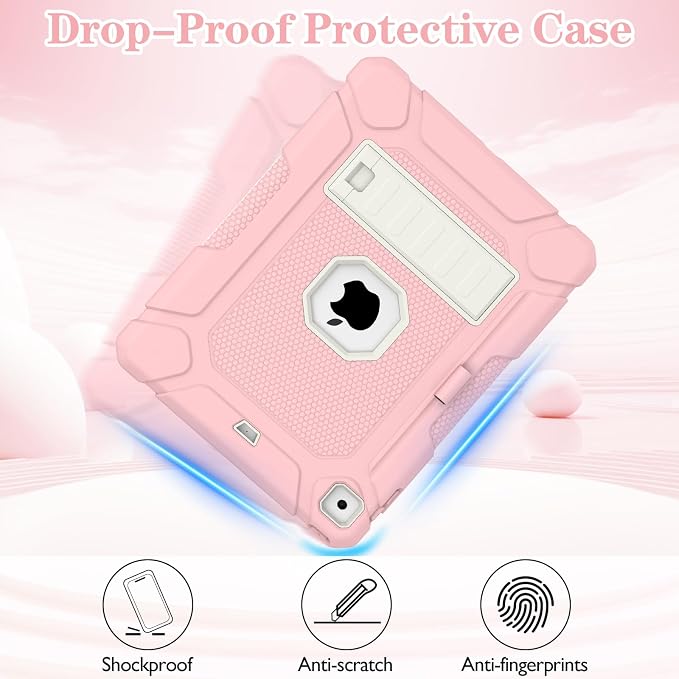 LTROP Case for iPad 6th 5th Generation (9.7 inch 2018/2017) Shockproof Protective iPad 9.7 Case with Built-in Stand/Pencil Holder for iPad 6th/5th Gen Air 2 Black