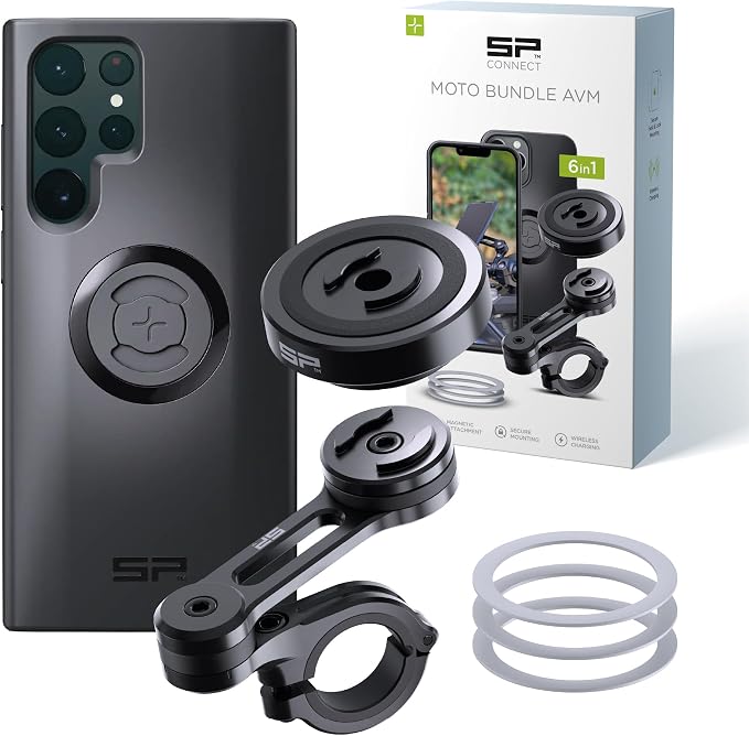 SP CONNECT Moto Bundle II with Anti Vibrations Module| SPC+ | Compatible with for Samsung S20| Motorcycle Phone Mount |Phone Mount for Motorcycle Handlebars | Cell Phone Holder