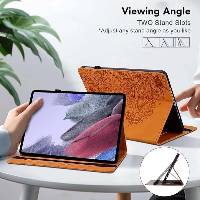 Case for Samsung Galaxy Tab S11 11 Inch PU Leather Multi-Angle Viewing Stand Wallet Protective Cover with Card Slots - Blue