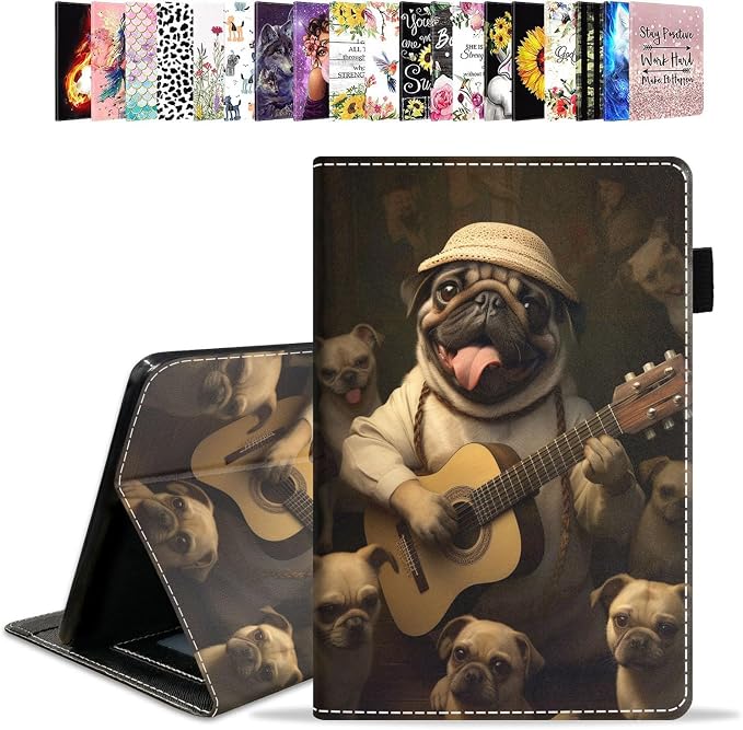Case for Amazon Kindle Fire HD 10 Tablet 10.1 (9th/7th Generation 2019/2017 Release) - PU Leather Folio Case with Smart Auto Wake/Sleep African American Girl