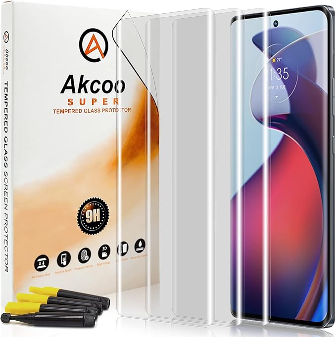 Screen Protector for Motorola Edge 30 Fusion Tempered Glass UV Set - 3 Pack Edge to Edge Full Protection Sensitive Touch 9H Scratch Resistant