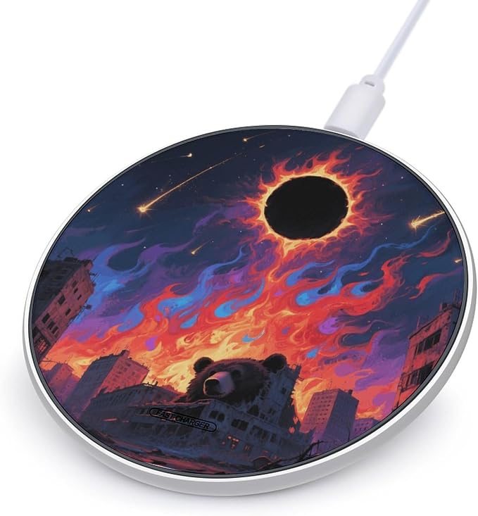 Boho Sun Wireless Charger with USB CableAluminum Alloy Frame 10W Max Compatible Fast Wireless Charging Pad- 3.2ft Cable Included for Travel Home Office Desk