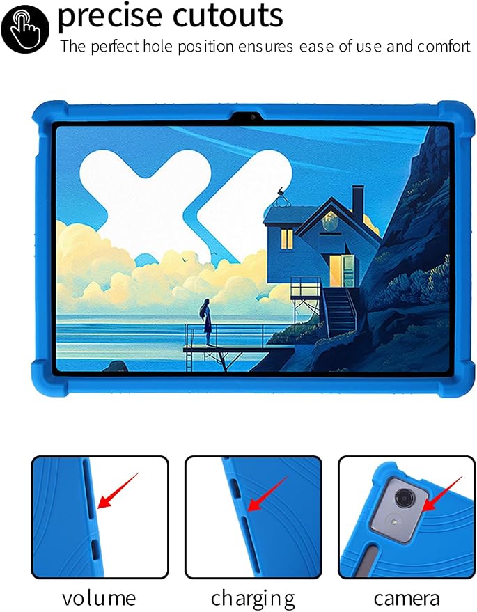 for Lenovo Idea Tab Pro 12.7 inch Tablet CaseBOVUGAC Soft Silicone Adjustable Stand Shockproof Kids Friendly for Lenovo Idea Tab Pro Tablet(Black)