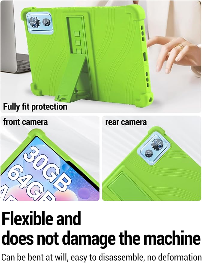 for DEERTiME E15 10 inch Android 15 Tablets Protective caseShockproof Lightweight Silicone Protective Cover with StandChild-Friendly ProtectionEasy to Clean DesignBlack