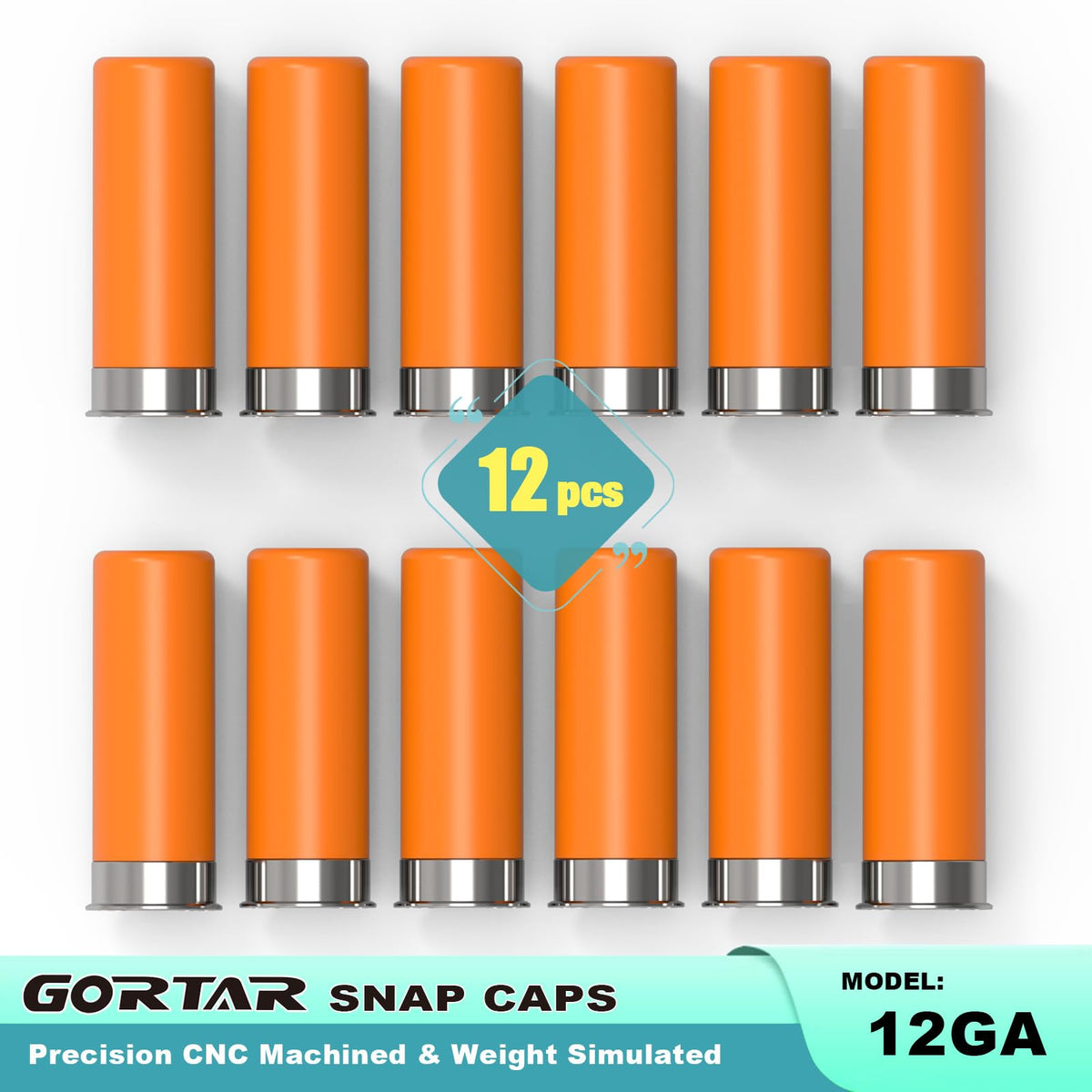 GORTAR 12GA Snap Caps Training Dummy Rounds Practice Safe Loading Firing Close to Real Weight -12 Pcs