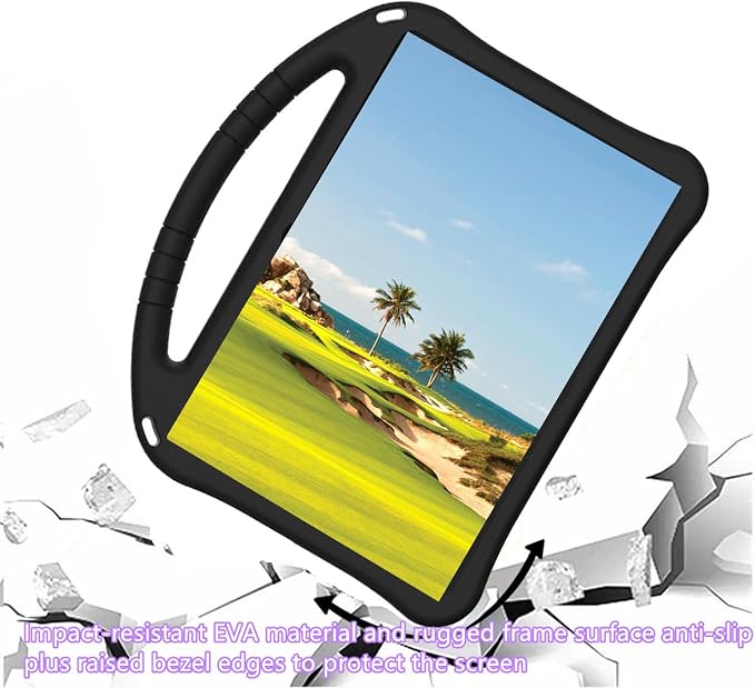 Tablet Case with Built-in Handle and Kickstand Kids Friendly Shockproof Cover Lightweight Compatible with Google Pixel 11 inch Black