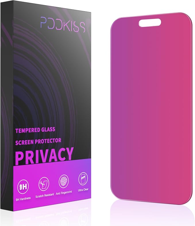 PDDKISS Compatible for iPhone 12/12 Pro Privacy Screen Protector | Pink Gradient Anti Spy Anti Blue Light HD 6.1 Inch Tempered Glass Easy Installation