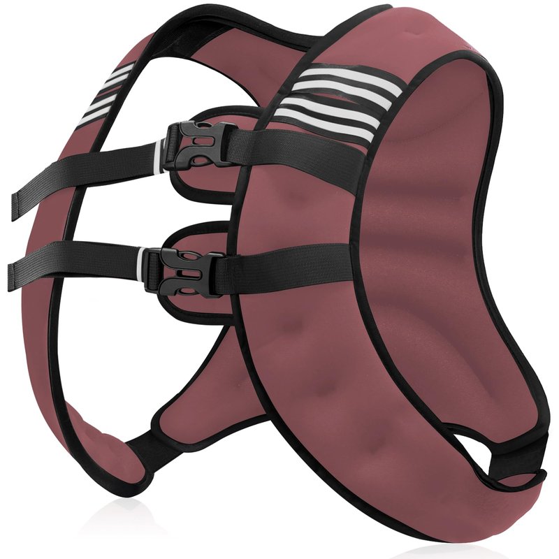 NATURELUX Weighted Vest with Reflective Stripe and Adjustable Buckle Straps, Sand Brown, 15 lbs