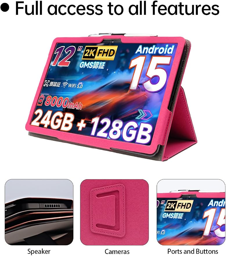 Case for SVITOO P108 Tablet 12 inch，WUNIAK Premium Leather Business Folio Stand Cover for SVITOO P108 Tablet 12 inch with Hand StrapBlack